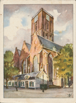 716264 Verzamelplaatje no. 97 van Bussink’s Koekfabriek uit Deventer, met een aquarel van de Jacobikerk (Jacobskerkhof) ...